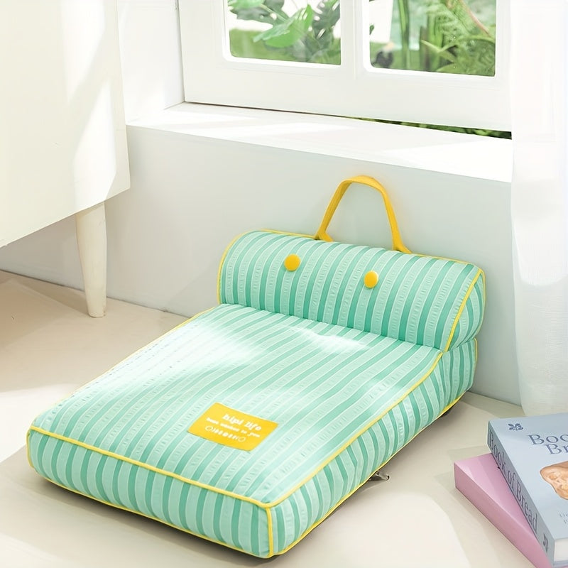 Cozy Pet Bed Soft Polyester Plaid Pet Bed for Small and Medium Dogs | Breathable, Durable, and Stylish Pet Supplies with Red Trim