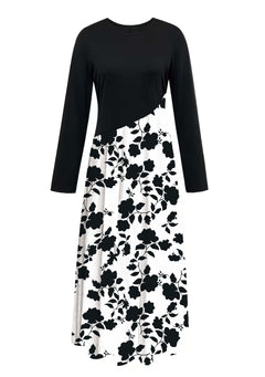 Plus-Size Leopard Print Long Sleeve Fishtail Dress