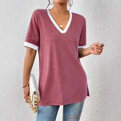 Peach Slim‑Fit Short‑Sleeve Top – 3D Detail, Versatile Style