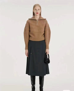 Women's Cozy Half-Zip Wool Pullover Sweater