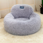 100cm fluffy dog bed with neck pillow for small to medium dogs and cats