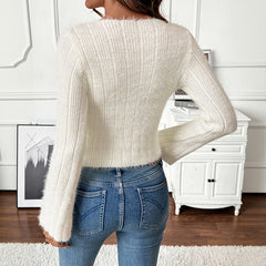 Women's Knitted Slim-fit Long-sleeved Pullover