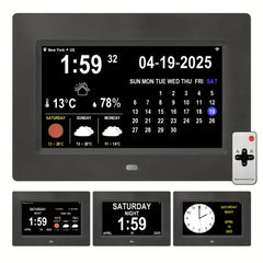 Digital Wall Clock with Weather Display and Calendar