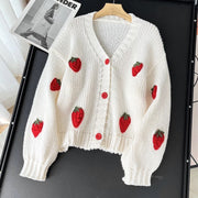 Knitted Cardigan Soft Glutinous Skin-friendly V-neck Sweater