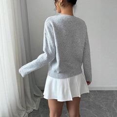 Fashionable All-match Casual Flower Round Neck Sweater Women's Sweater