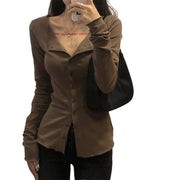 Sweet And Spicy Waist Trimming Shirt Women