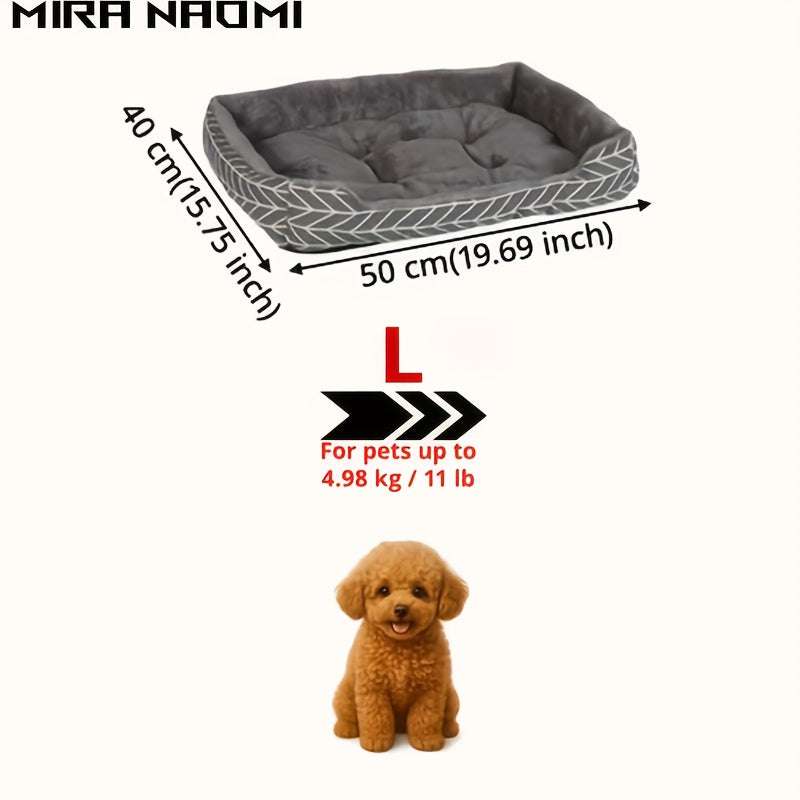 Plush Dog Bed 4 Sizes Available. Ultra-Soft and Comfortable Plush Dog Bed Made of Felt Polyester Fiber, a Winter Warm Pet Sofa Suitable for Small to Large Breeds. No Assembly