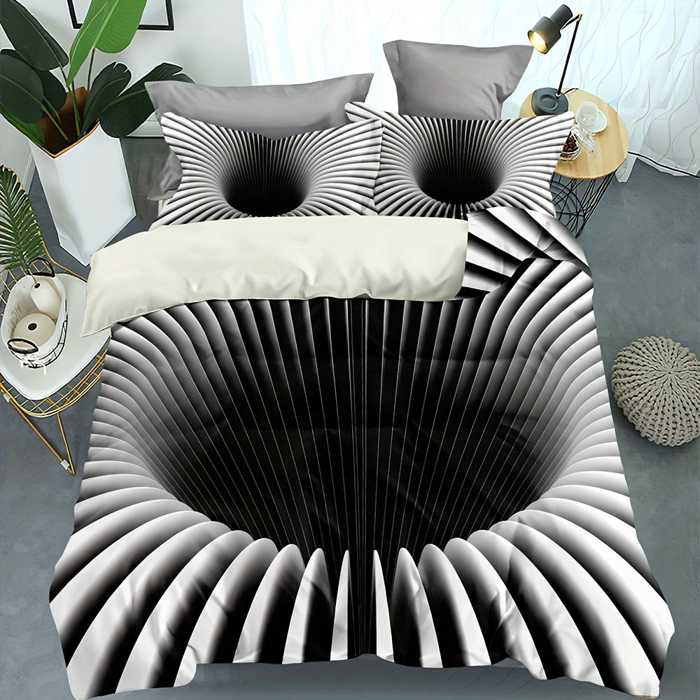 Duvet Cover Set Black Hole Print Bedding Set Soft Comfortable Duvet Cover