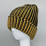 Warm Color-Blocked Wool Hats for Women