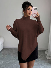 Womens Elegant Asymmetric Knitted Sweater