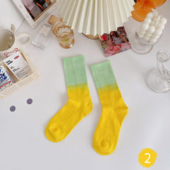 Colorful Tie Dye Gradient Pattern Socks for Women