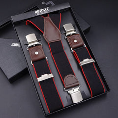 Leather Jacquard Suspender Strap for Men
