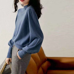 Womens Half-neck Knit Sweater for Layering