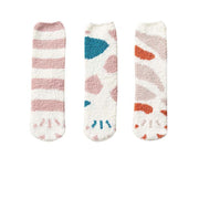 Soft Coral Fleece Cat Paw Socks for Women