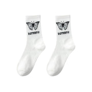 Butterfly Socks for Women - Casual Mid-Tube Style