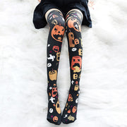 Spooky Pumpkin Knee Socks