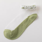 Thin Crystal Silk Socks for Women - 6 Pack