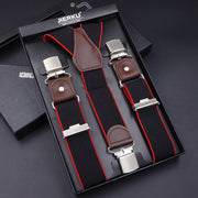 Leather Jacquard Suspender Strap for Men