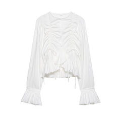 Fashionable Simple Versatile Flared-panel Shirt Top