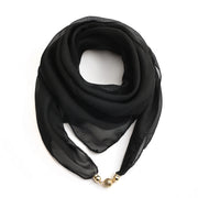 Monochrome Golden Ball Chiffon Silk Scarf