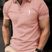 Short Sleeve Print Polo Shirt for Men