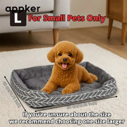appker Comfortable Gray Plaid Cat and Dog Pet Bed - Soft Polyester, No Assembly Required, Warm Winter Square Mat, Suitable for Small to Medium Dogs (Available in 4 Sizes)