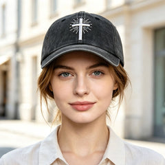 Vintage Cross Embroidered Baseball Cap - 2 Pack