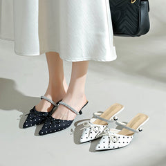 Romantic Polka Dot Kitten Heels