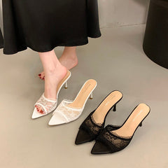 Romantic Stiletto Mule Slides