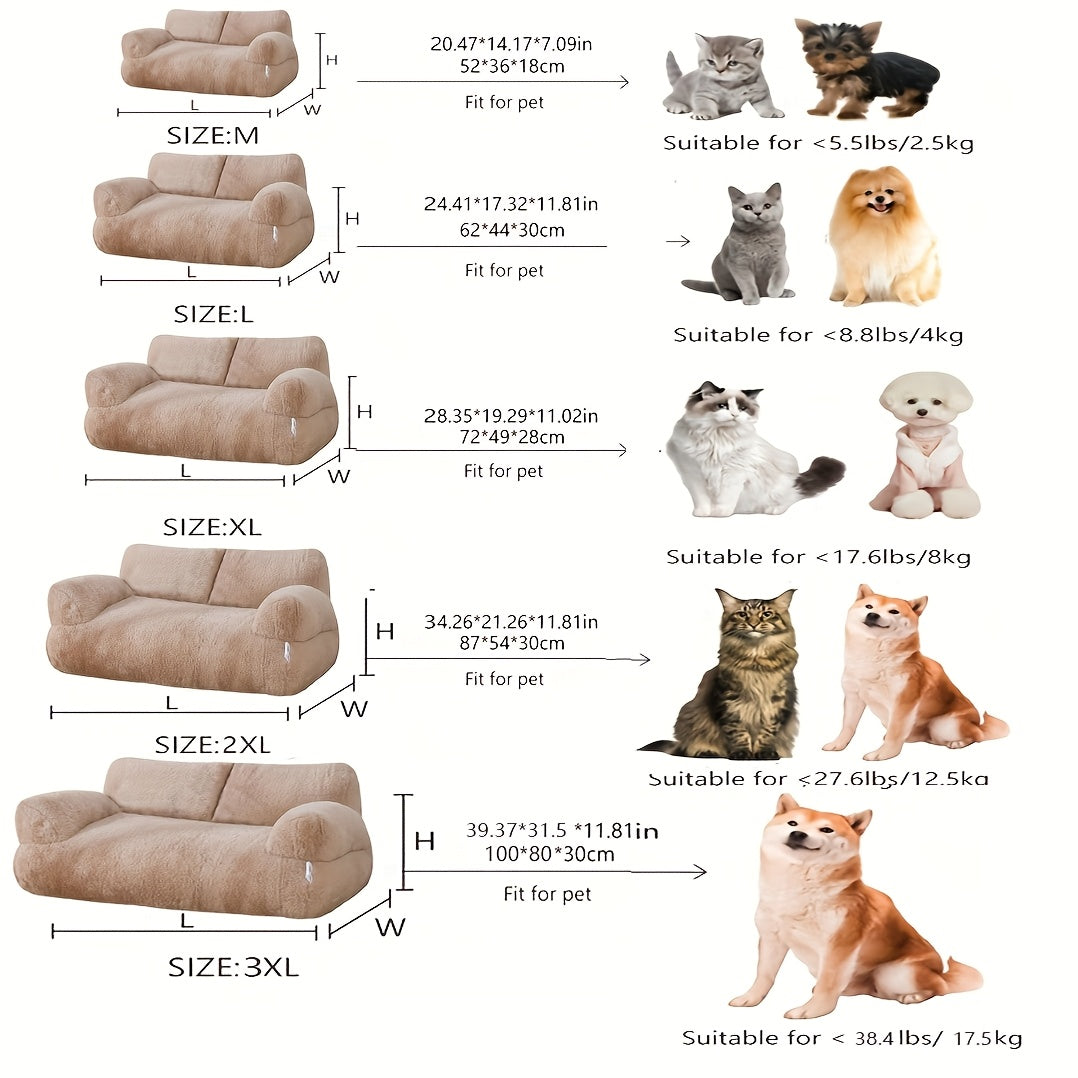Four Seasons Universal Pet Nest Comfortable Pet Sofa Bed - Super Soft, Warm Couch with Washable and Removable Cover, Non-slip Bottom, Suitable for Medium or Small Dogs and Cats
