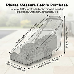 Heavy-duty lawn mower cover for push mowers, 420D/210D oxford cloth, all-weather protection
