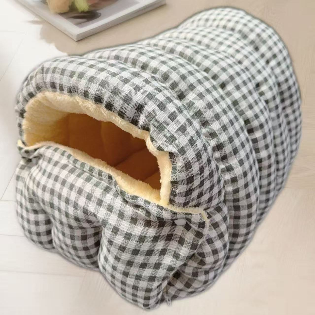 5 Colors Pet Winter Cave Nest - All-Season Warm Dog & Cat Bed with Removable Washable Cover, Cozy Dome Tent Design, Soft Polyester Bedding for Small/Medium Pets, Easy Assembly, 5