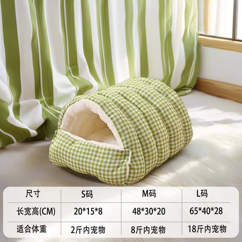 5 Colors Pet Winter Cave Nest - All-Season Warm Dog & Cat Bed with Removable Washable Cover, Cozy Dome Tent Design, Soft Polyester Bedding for Small/Medium Pets, Easy Assembly, 5