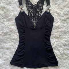Retro Chic Cotton Lace Cami Top