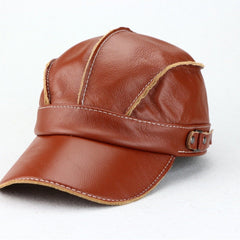 Winter Fashion Cowhide Baseball Cap