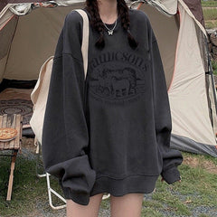Relaxed-fit Women's Casual Hoodie with Crew Neck