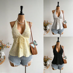 Stylish Backless Halter Neck Cami Tops