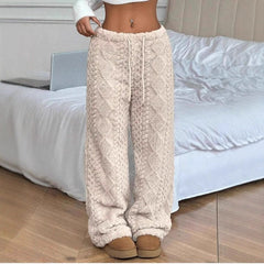 Solid Color Front Tie Casual Women's Pants