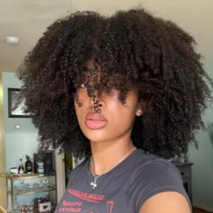 Natural-Looking Glueless Human Hair Wigs with Bangs