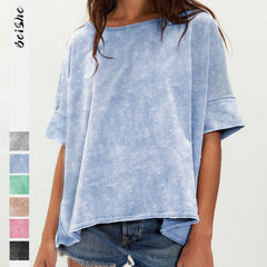 Loose-fit Short-sleeve Top for Women - Casual Streetwear