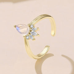 Moonstone Crown Ring