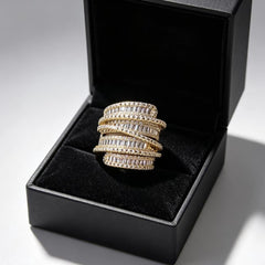 Gold Geometric Adjustable Ring for Women