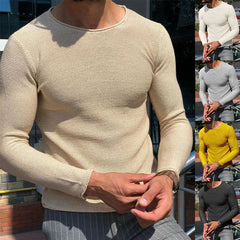 Casual Crew-neck Sweater for Men - Plus Size Friendly