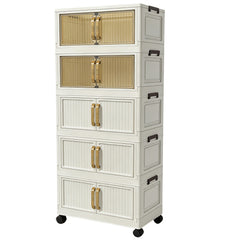 5-tier or 3-tier foldable storage cabinet for shoes, books and living space
