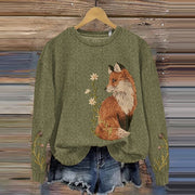 Women's 3D Cartoon Art Print Loose Pullover Sweater