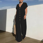 Batwing-sleeve Wide-leg Jumpsuit For Women