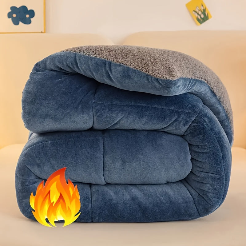 Contemporary Quilted Fleece Blanket Ultra Soft Plush Thick All Season Warmth Machine