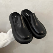Korean Style Solid Color Slip On Flat Shoes