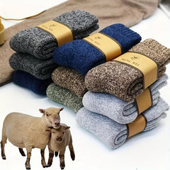 5-Pair Pack of Men's Thermal Knee-High Socks, Winter Insulated Boot Socks