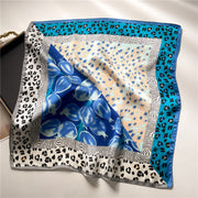 Vibrant Leopard Print Square Scarf